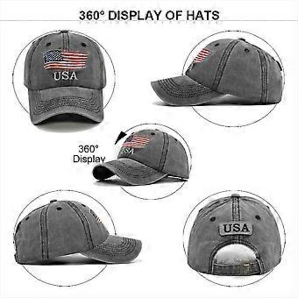 Eurooppalainen ja amerikkalainen pesty ja vanha amerikkalainen baseball-lippis, brodeerattu lippalakki, USA-brodeeraus baseball-lippis