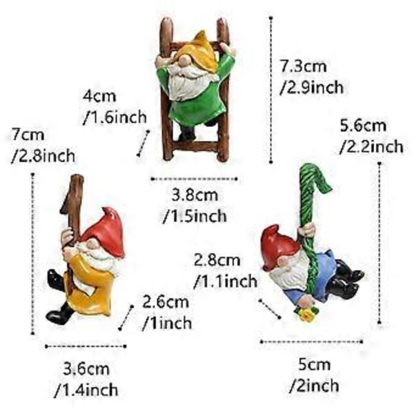 Fe Have Tilbehør, Havegnome Miniature, Mini Gnome Have Sæt Dværge Statue til Fe Have, Boligdekoration