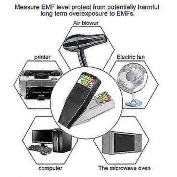 Emf Meter Detektor Med 9v Batterier Paral Utstyr
