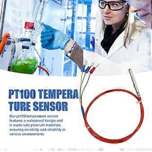 Temperatursensor PT100 Vandtæt Ledning Termisk Modstand Silikone Ledningsbeskyttelseskabel