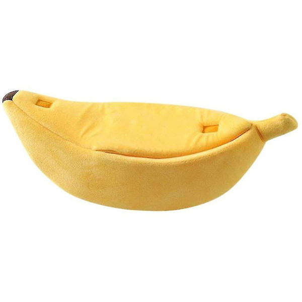 Kreativ bananformet hundehule, varm kattehule, hundebur, kattekurv, hundekurv, isolerende hundetæppe til indendørs udendørs vinterfestival, H