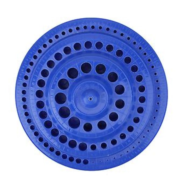 1-13mm Rund Form Hård Plast Borr Organizer Förvaringsfodral Ställ 100st Hål