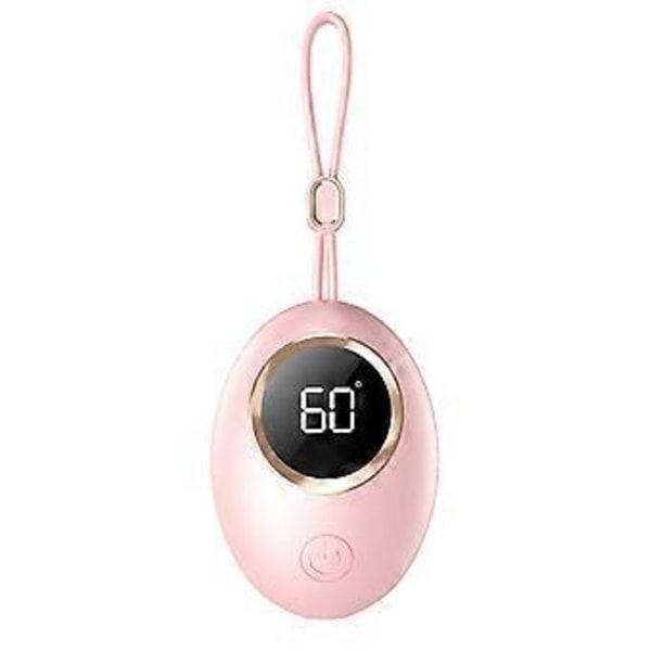 Handvärmare USB Mobil Powerbank Laddning Elektrisk Handvärmare Multifunktionell Fickvärmare Digital Display Rosa