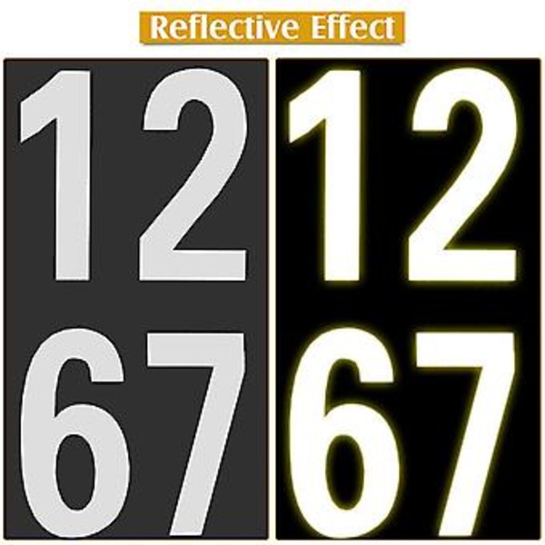 5 Set 0‑9 Reflekterande Nummerdekaler Reflekterande Postlådenummer för Utomhusbruk Vattentäta Starka Självhäftande Vinyladressnummer för Hus