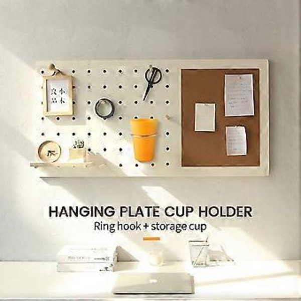 7 sæt pegboard-bakker med ringe, ringformede pegboard-kroge med pegboard-kopper, pegboard-kopholder Acc