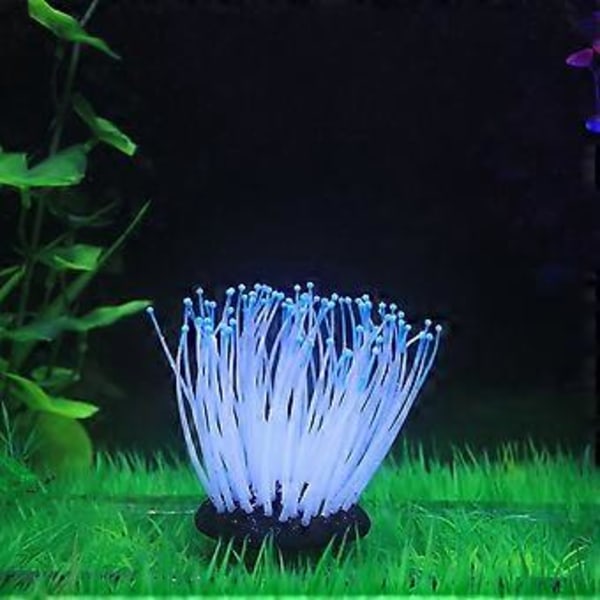 Kunstig Silikone Søanemone med Glødende Effekt til Akvarium Ornament Dekoration