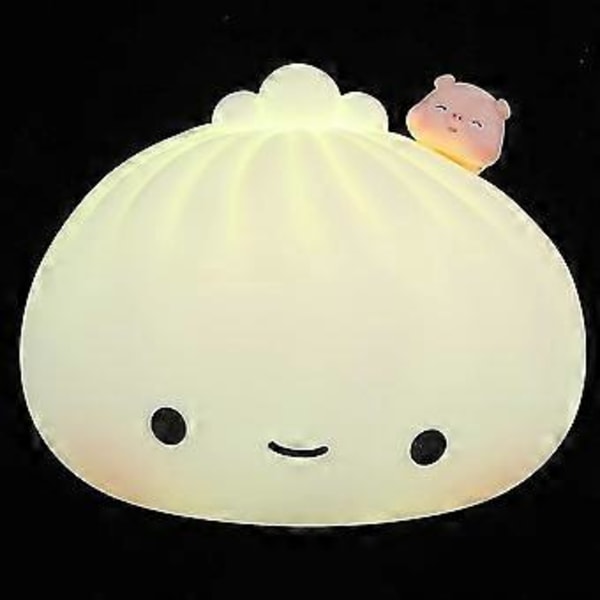 Dumpling Nattlampa Touch Lampa Söt Lampa Färgskiftande Nattlampa USB Laddning Silikonlampa För Pojkar Flickor Present