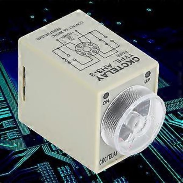 AH3-3 Timerrelä Elektronisk Typ Justerbar Släppfördröjning Tidsrelä 8 Stift 3S (DC24V)