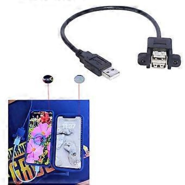 USB 2.0 Typ A Splitter, USB Y-kabel En Hane till Hona Dubbel Hub Strömkabel