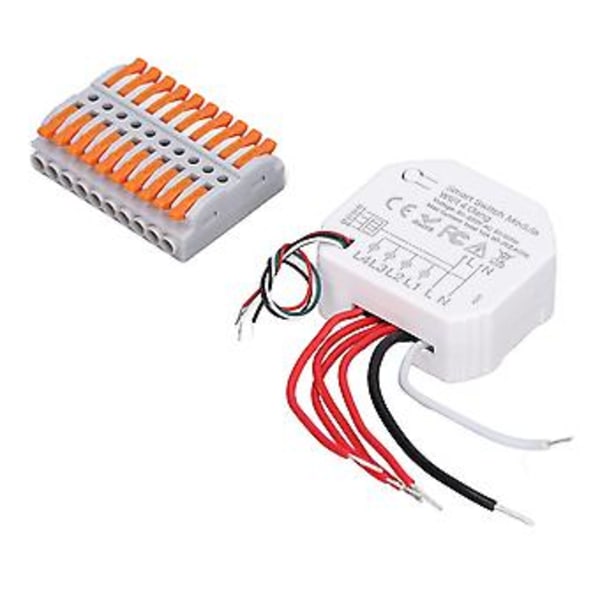 4-veis WiFi Bryter Lysmodul Smart Hjem App Fjernkontroll Timer Brytermodul 90‑250V