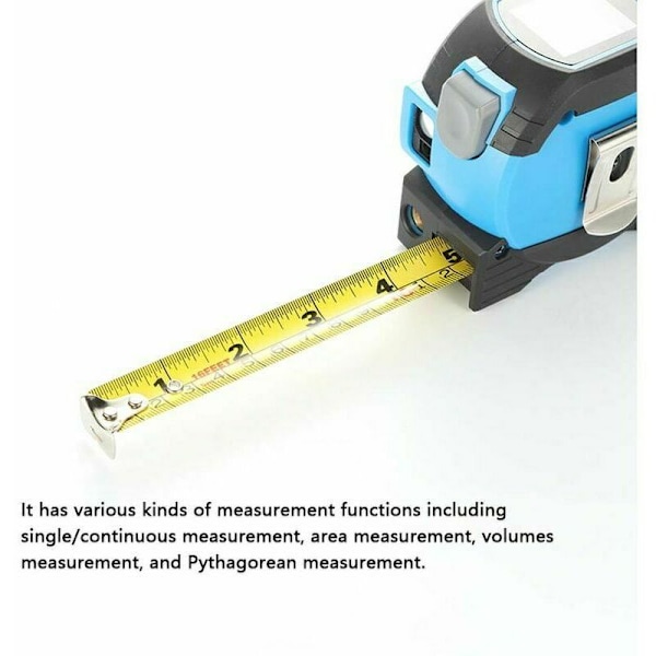3-i-1 laser afstandsmåler 5m målebånd lineal LCD-skærm med baggrundsbelysning afstandsmåler Bygningsmåleudstyr, 40m