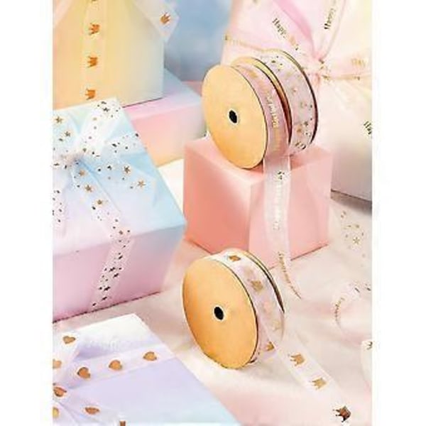 Rosa - 1 st, 19mm Krans Transparent Jul Snö Transparent Band - 19mm X 9m