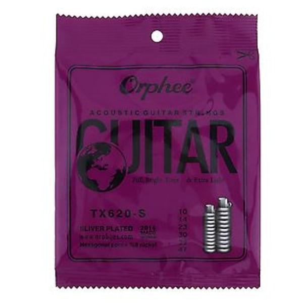 6 stk./sæt Acoic Guitarstrenge Anti-r Hexagonal Core+8% El Li