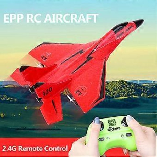 RC Flygplan med Ljus Modellflygplan EPP Skum Fighter Uppladdningsbart Glidflygplan
