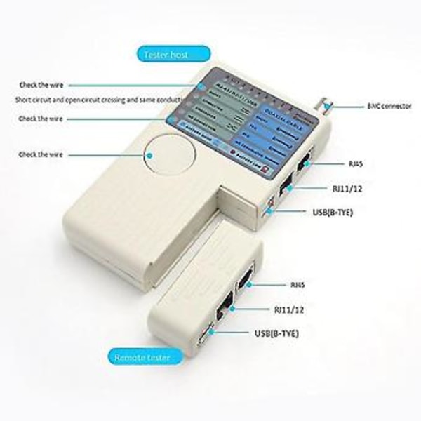 Rj11 Rj45 Usb Bnc Lan Nettverkskabel Tester Fjernstyrt Lan Kabel Tracker Detektor 4 I 1 Rask Tester Til