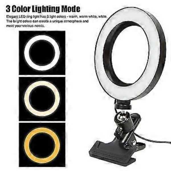 Ring Light med Skärmklämma, Dator Laptop Videokonferens Datorskärmslampa För Distansarbete, Själv Live Streaming