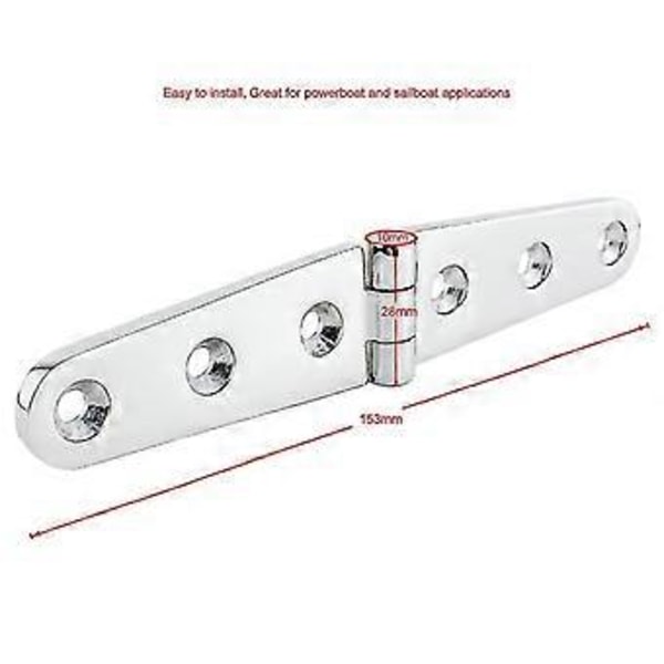 Skibs- og yacht hardware tilbehør marine hardware seks-huls slynghængsler, hængselhængsler (2 stk., sølv)