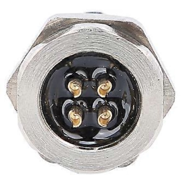 Vanntett Sokkel 4-Pinners Panel Bakmontering Vanntett Kobling Elektrisk Utstyr M12FP4