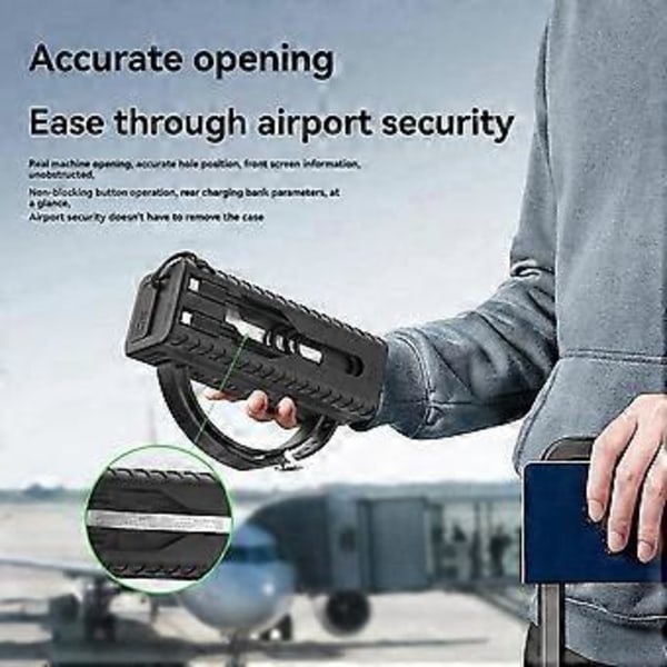 Silikonetui for CUKTECH No.20 Power Bank USB C Kabelorganisator med Håndtaksdesign Støvtett B