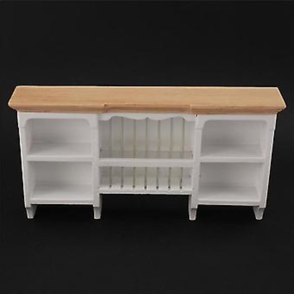 1/12 Miniature Møbel Væghængt Skab Træ Opbevaringshylde Til Spisestue, hvid