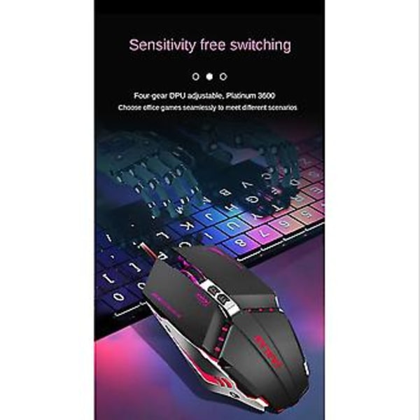 G7 Gamer Gaming Mus Ergonomisk Kablet Gaming Mus For Bærbar Datamaskin Tilbehør Dpi Bryter Datamus, Sølvgrå