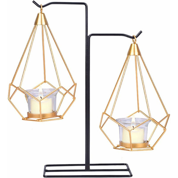 Ljusstakar Dekoration, Geometrisk Metall Ljusstake Smidesjärn Ljusstake Nordisk Stil Metall Tealight Hållare Geometrisk Metall Glas