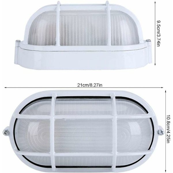 Eksplosionssikker lampe, rund oval højtemperatur eksplosionssikker belysning lampeskærm beskyttelse til sauna dampbad-Fei Yu