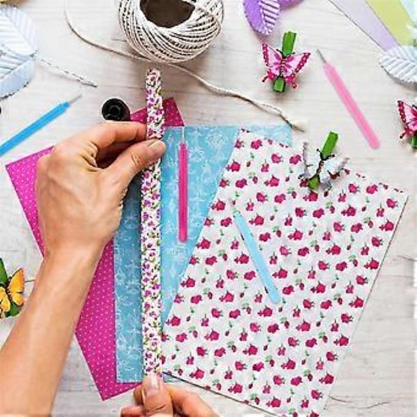 12 Delar Pappersquilling Verktyg Slitsad Kit Rullande Curling Quilling Nål Penna Pappersquilling Penna Volym Curling Penna
