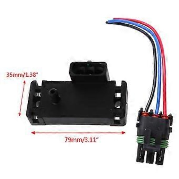 3Bar (3 bar) Turbo Map Sensor Manifold Tryk For Elektromotive Turbo Med Stikledning 12223861 16040749 Stik