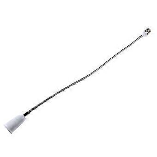 E27 - E27 Lampunpidike Joustava Jatkoadapteri Muunnin (Valkoinen, 60cm)
