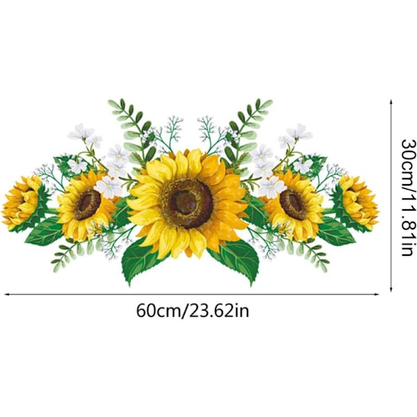 Solsikke veggklistremerker med 12 stk 3D fargerike sommerfugl veggklistremerker for barnerom, bad, kjøkken, flyttbare gule blomster