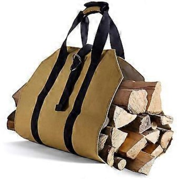 Kraftig Canvas Vedbärväska, stor Vedväska, hållbar Vedhållare, Eldstad Vedspis Tillbehör Förvaringsväska För Eldplats För Camping,