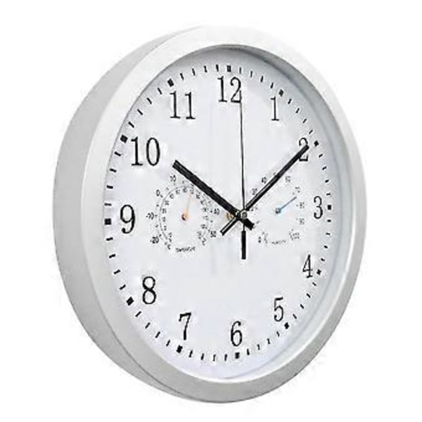 12 tommer ur automatisk tidsjustering scanning radiostyret ur temperatur hygrometer væg