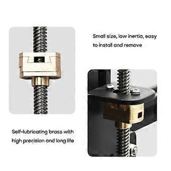 Uppgraderad Oldham-koppling för Ender3 Pro V2/CR10 S4S5 3D-skrivare Del Z-axel T8 8mm ledarskruv Värmebädd Mässingskoppling