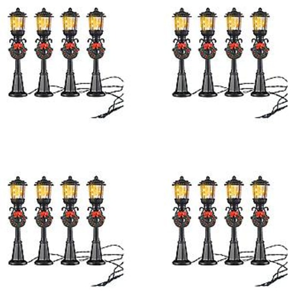 4 stk. Mini Julelyktstolpe Toglampe For DIY Dukkehuslandsby