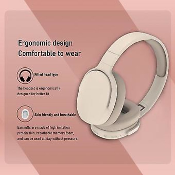 Bluetooth-kuulokkeet, korvan peittävät, kevyet, langattomat, Hi-fi-stereo, kokoontaitettavat matkakäyttöön