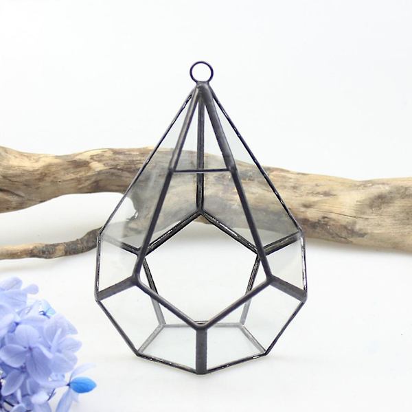 Hängande glas terrarium modern konstnärlig vägg tårar form diamant geometrisk polyh