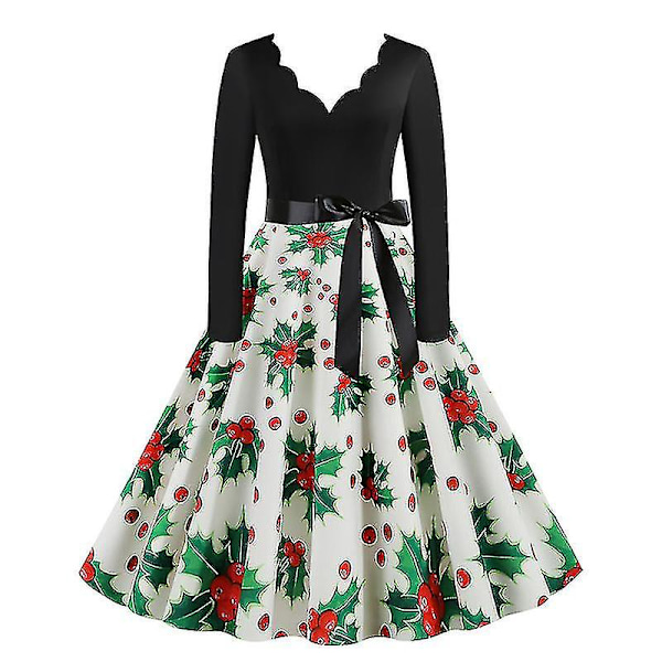 Kvinnors jul Retro Rockabilly Skater Klänning A-linje Festklänning