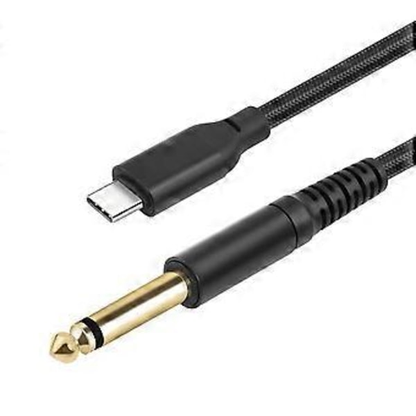 TYPE-C til 6,35 mm 1/4 TRS Audio Stereo Kabel Type C til 6,35 mm Aux Jack Ledning til Forstærker Hjemmebiograf Mixer 100 cm