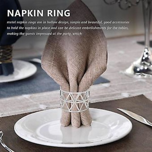 12 stk. Udhulet Servietringe Holdere Servietring Spændeholder Husholdnings Metal Servietholder Pynt