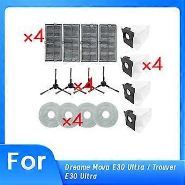 16 stk. til E30 Ultra / Trouver E30 Ultra robotstøvsuger reservedele udskiftning