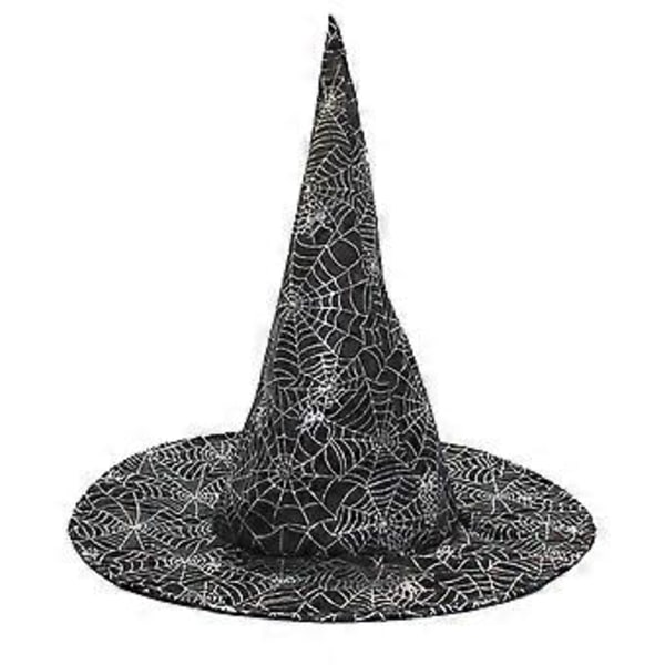 Halloweenhatt Bärbar Tyg Skräckinjagande Spindelnät Häxhatt För Maskerad