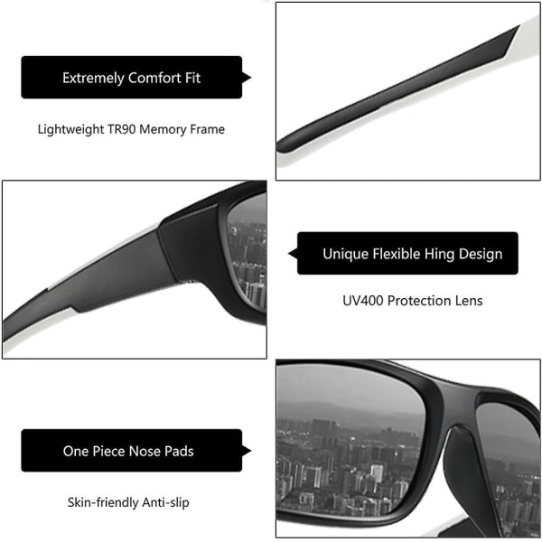Polariserte Sportssolbriller For Menn Kjører Sykkel Fiske Solbriller 100 % UV beskyttelsesbriller 2 sett Style2