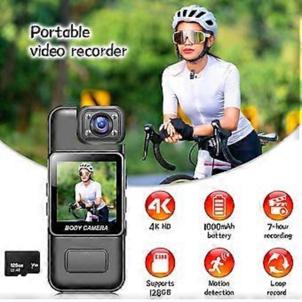 -M11 HD 4K Wifi Kamera Digital Video Mini Handhållen Brottsbekämpningsinspelare 180 Roterbar Lins Utomhussportkamera