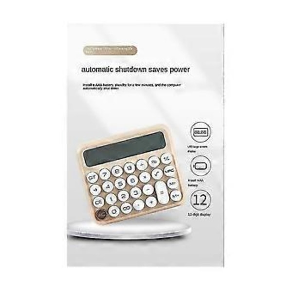 12 Cifre Mekanisk Switch Lommeregner LCD Display Bordregner Knap Finansiel Lommeregner B