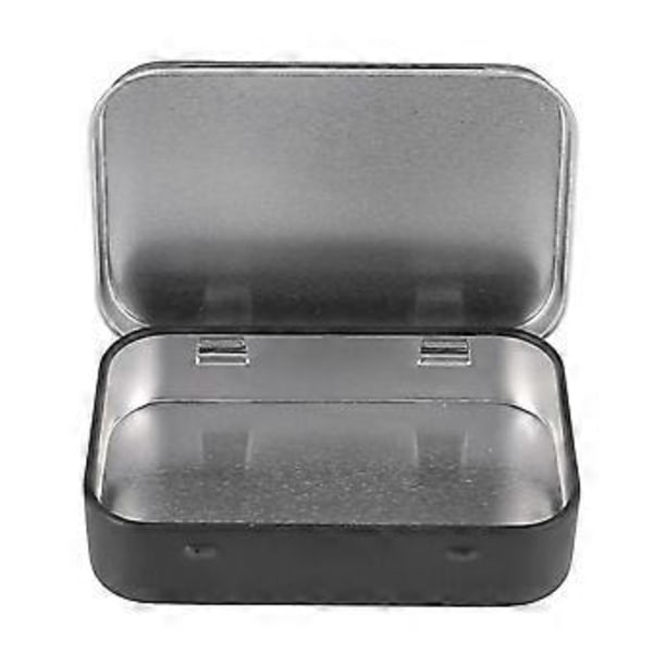 95x60x21mm Sort Tinæske Sort Metalæske med Mat Slikæske Lille Æske