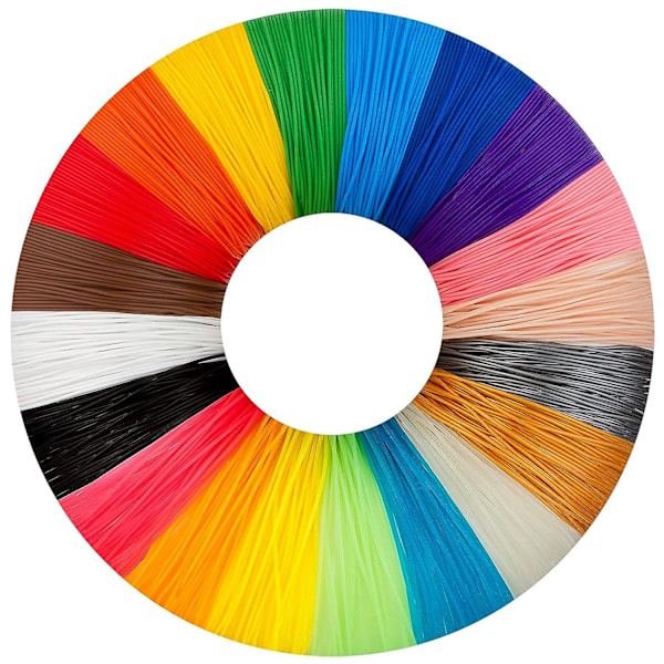 3D-penna filamentpåfyllningar - 3D-penna/3D-skrivarfilament, 1,75 mm PLA-filamentpaket med 30 olika färger, högprecisionsdiameterfilament