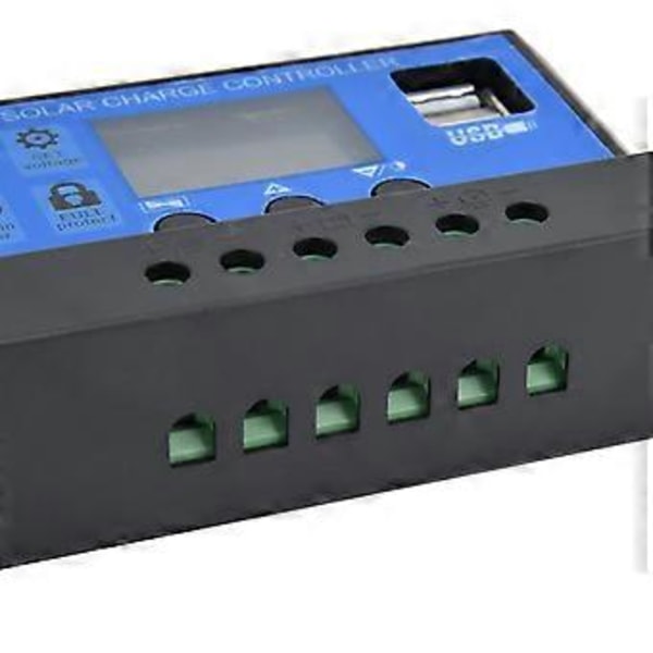 Solar Laddningsregulator LCD-Display Dubbel USB Intelligent Kontroll Regulator DC 12V24V30A