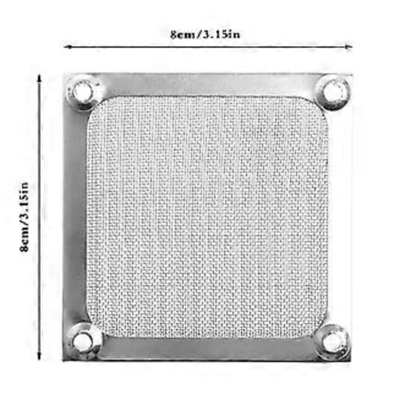 Dammtätt datorskyddsnät för chassi, 80x80mm DIY PVC PC för fläktkylare, svart dammfilter DIY