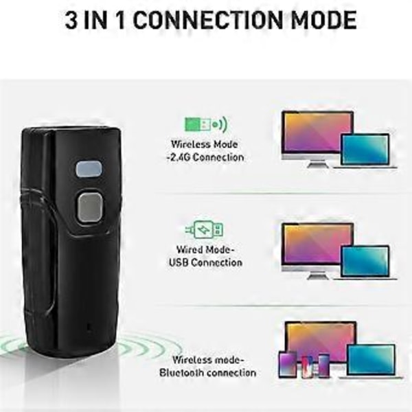 Trådløs 1D Stregkodescanner Bluetooth Mini Scanner Understøtter Windows Android POS